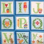 ABC blue green quilted alph..
