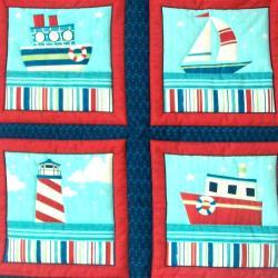 Nautical boat ship lighthouse Quilted Wall Hanging 6 pictures