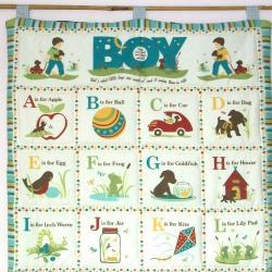 Alphabet Boys Blue Quilted wall hanging ABC