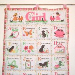 Alphabet Girls Pink Quilted wall hanging ABC
