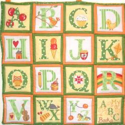ABC yellow quilted alphabet wall hanging/ playmat